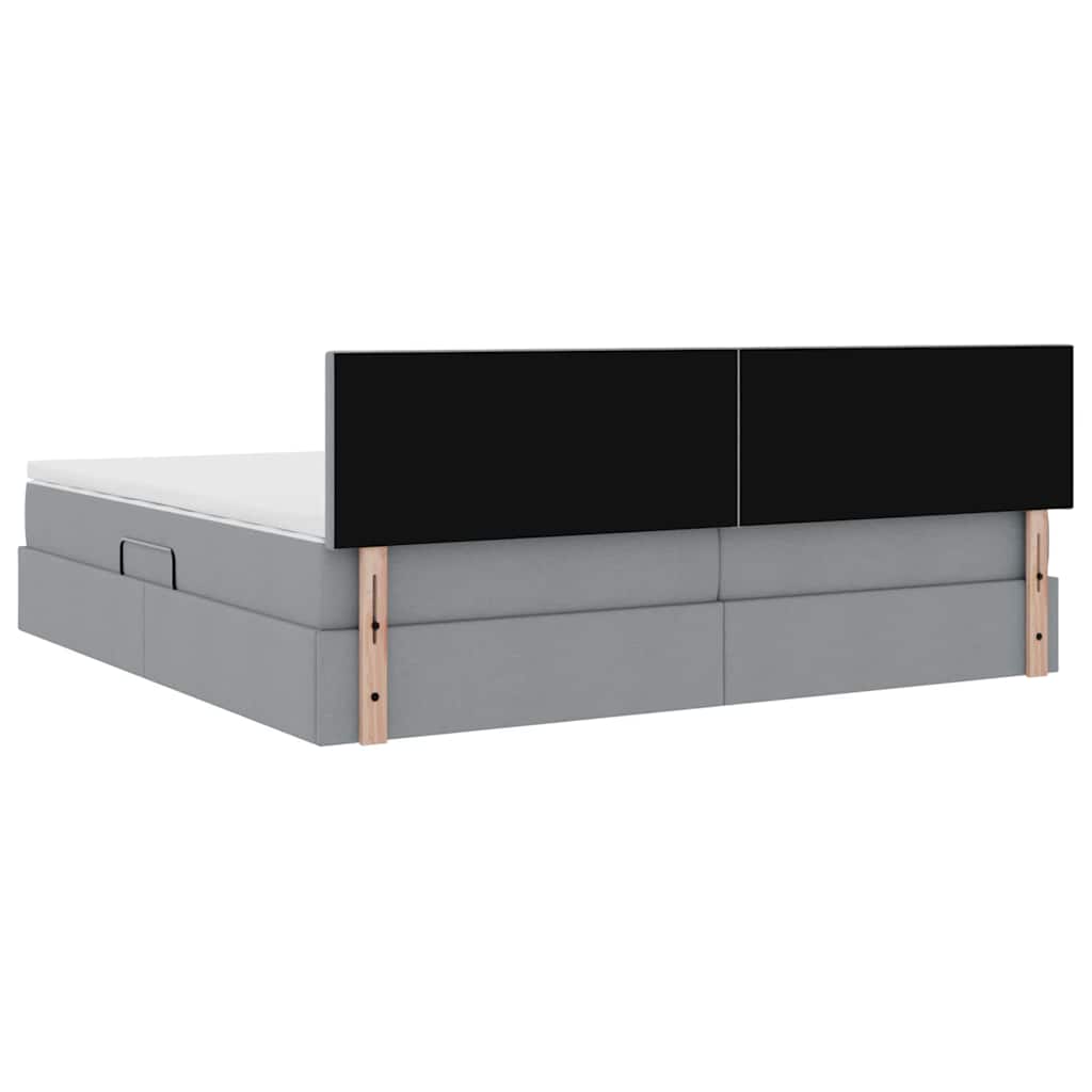 vidaXL Κρεβάτι με αποθηκευτικό χώρο και στρώμα με στρώμα Ανοιχτό γκρι