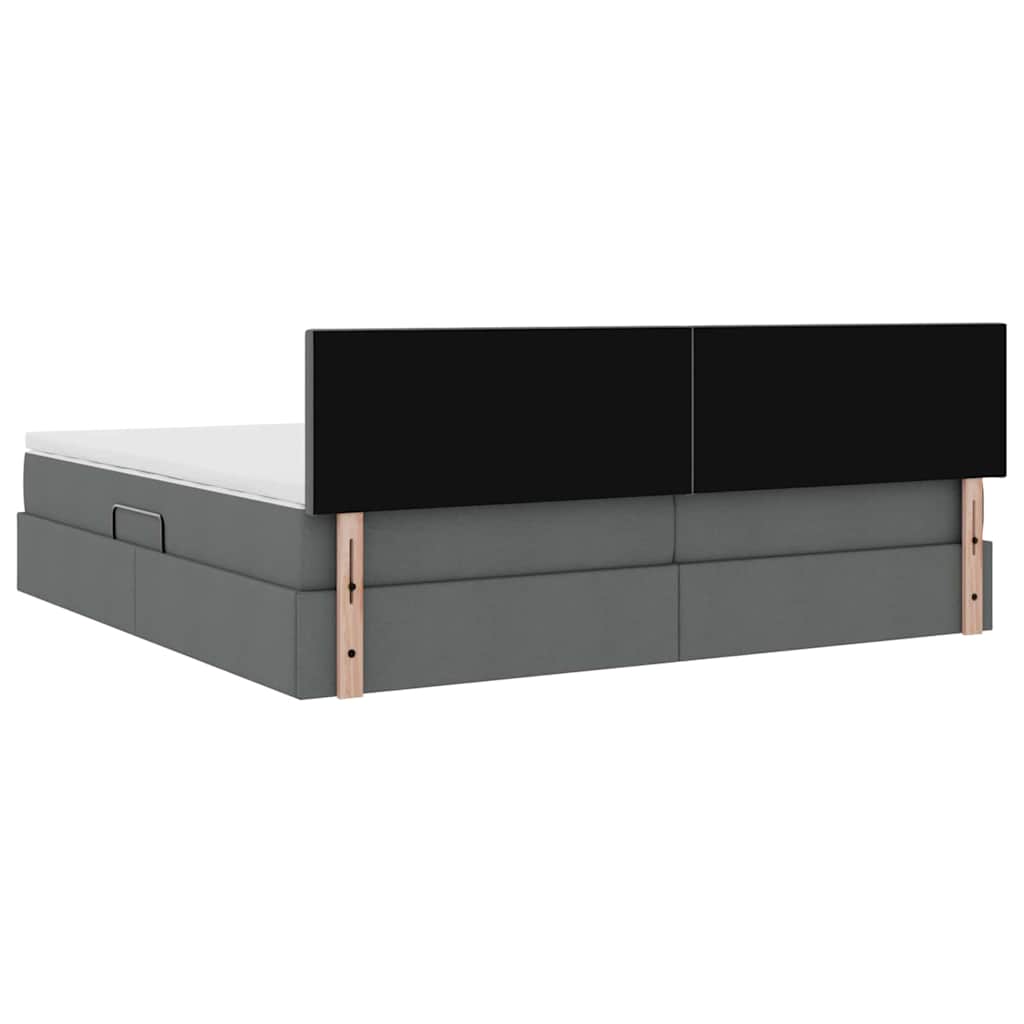 vidaXL Κρεβάτι με αποθηκευτικό χώρο και στρώμα με στρώμα Σκούρο Γκρι