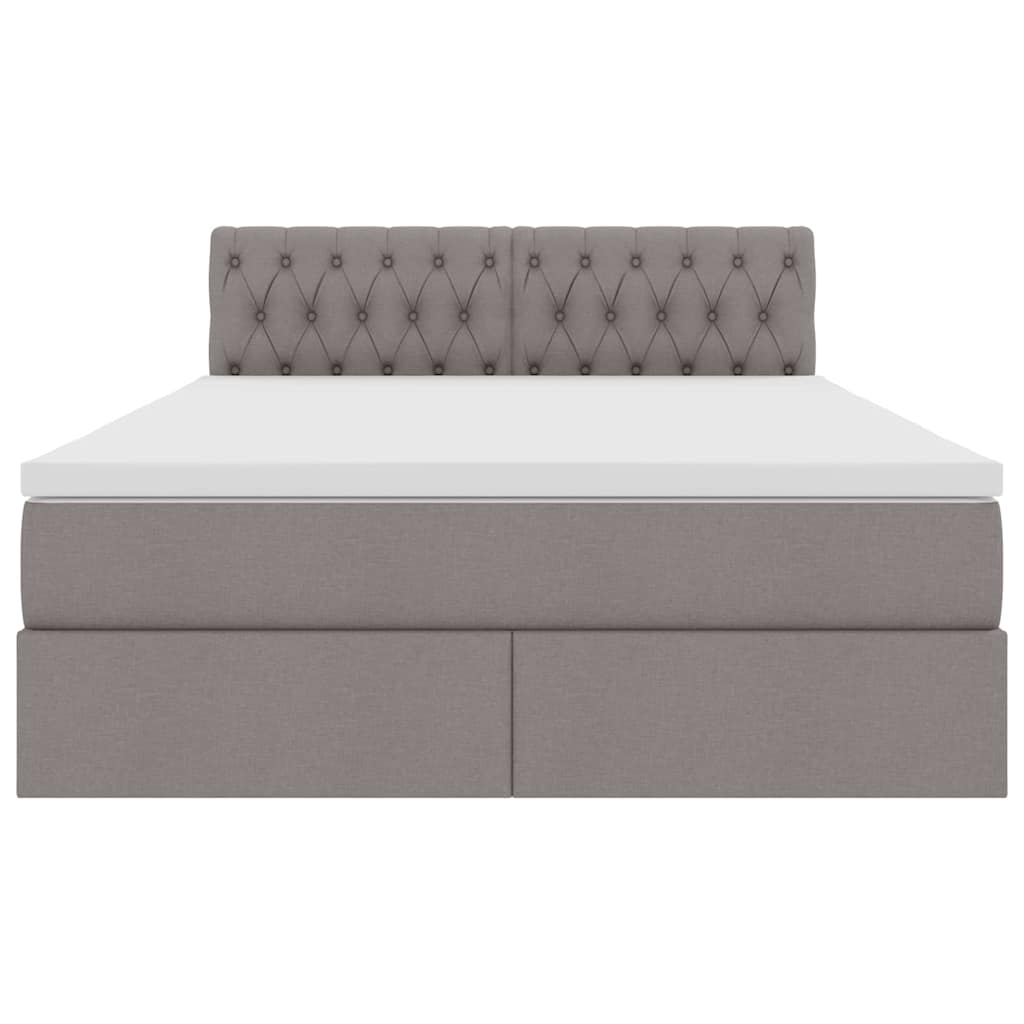 vidaXL Κρεβάτι με αποθηκευτικό χώρο και στρώμα Taupe 140 x 200 cm