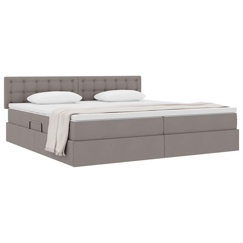vidaXL Κρεβάτι με αποθηκευτικό χώρο και στρώμα Taupe 200 x 200 cm