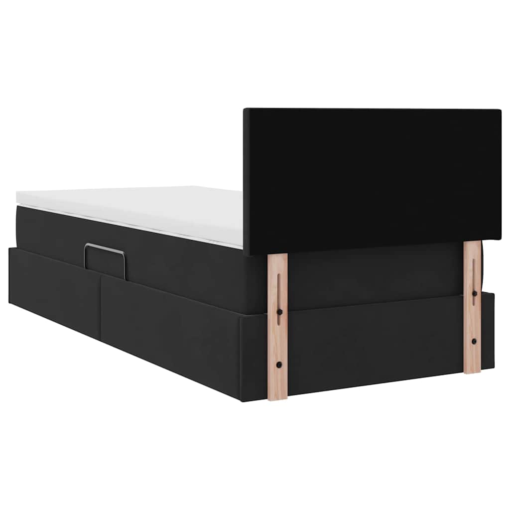 vidaXL Κρεβάτι Αποθήκης με στρώμα Μαύρο 100 x 200 cm Βελούδο