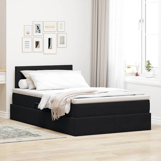 vidaXL Κρεβάτι Αποθήκης με στρώμα Μαύρο 120 x 200 cm Βελούδο