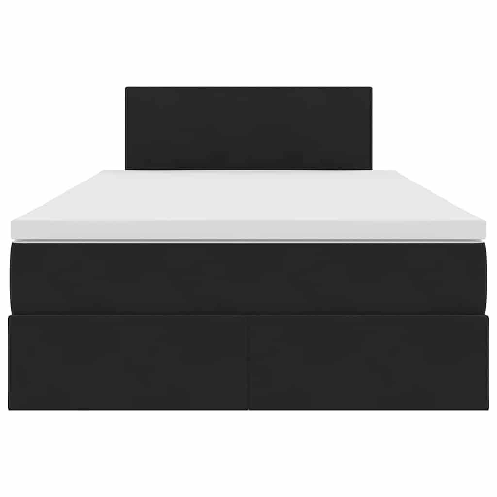 vidaXL Κρεβάτι Αποθήκης με στρώμα Μαύρο 120 x 200 cm Βελούδο