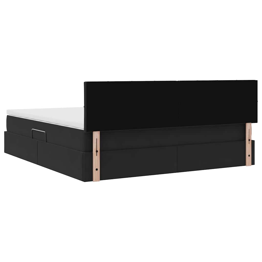vidaXL Κρεβάτι Αποθήκης με στρώμα Μαύρο 160 x 200 cm Βελούδο