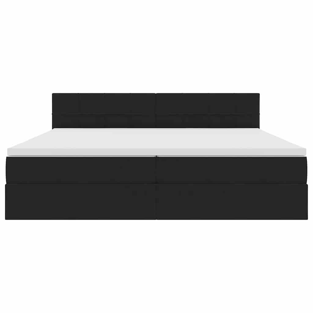 vidaXL Κρεβάτι Αποθήκης με στρώμα Μαύρο 200 x 200 cm Βελούδο