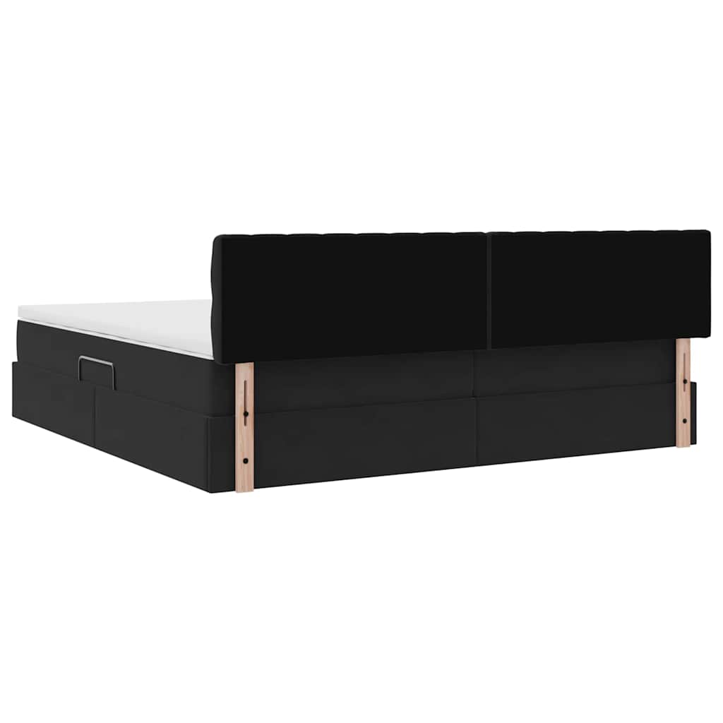 vidaXL Κρεβάτι Αποθήκης με στρώμα Μαύρο 200 x 200 cm Βελούδο