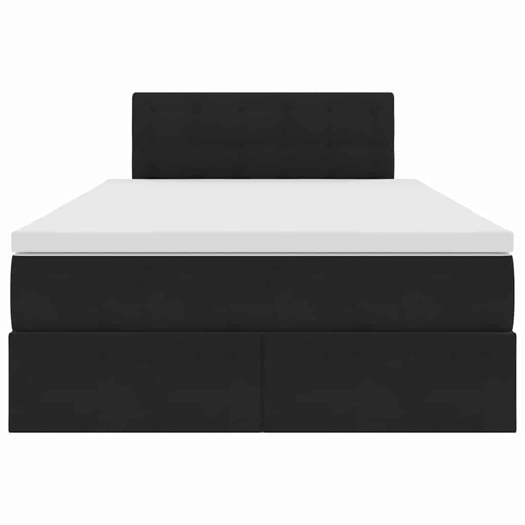 vidaXL Κρεβάτι Αποθήκης με στρώμα Μαύρο 120 x 200 cm Βελούδο