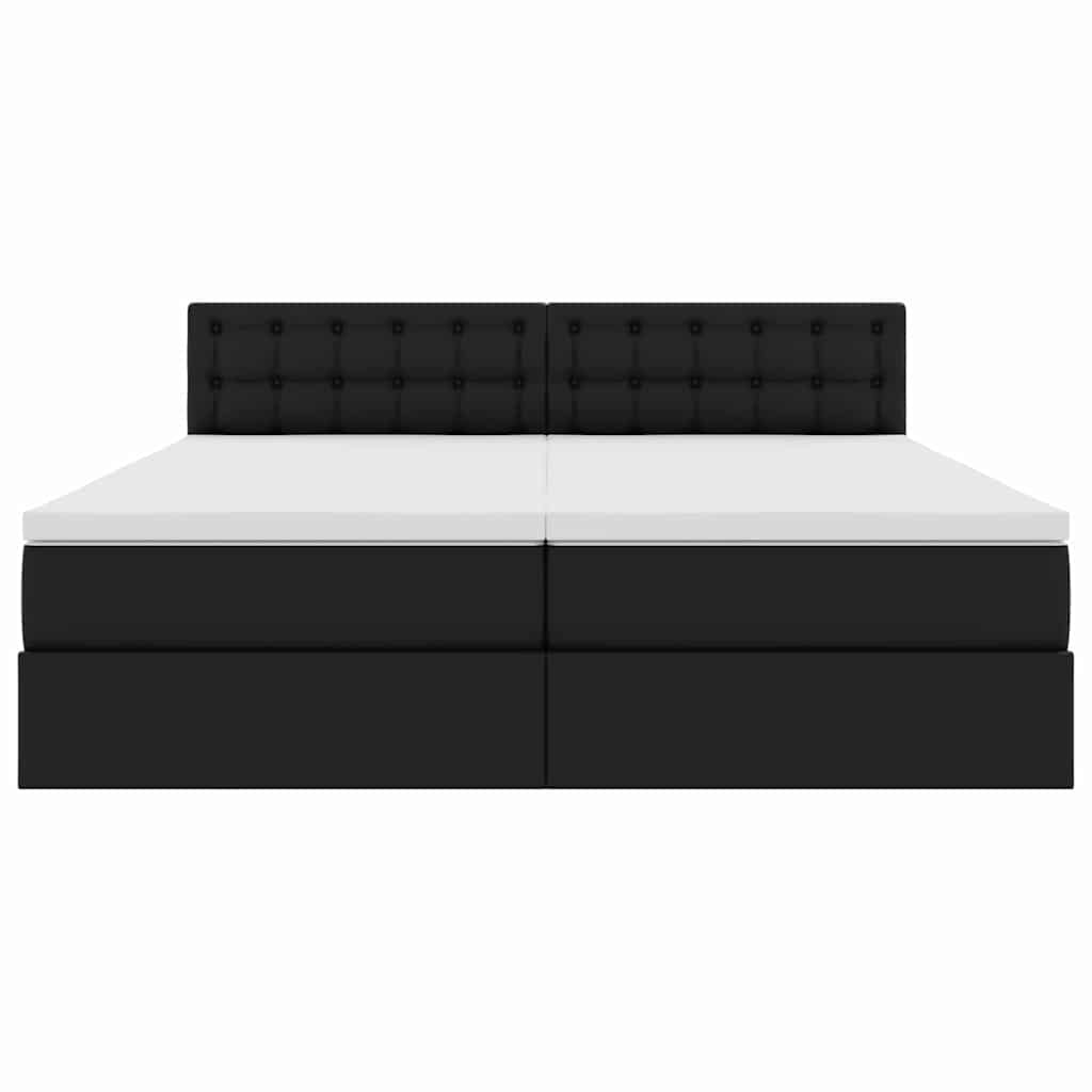 vidaXL Κρεβάτι Αποθήκης με κεφαλάρι Μαύρο 180 x 200 cm Τεχνητό Δέρμα