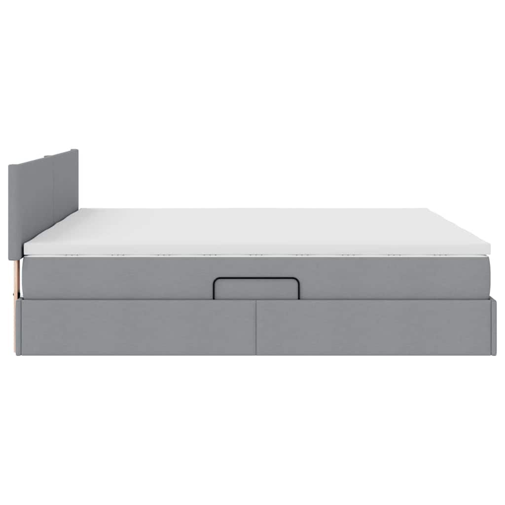vidaXL Κρεβάτι Αποθήκης Ανοιχτό γκρι 180 x 200 cm Τεχνητό Δέρμα