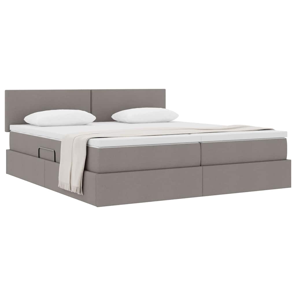 vidaXL Κρεβάτι Αποθήκης με στρώμα Taupe 180 x 200 cm Τεχνητό Δέρμα