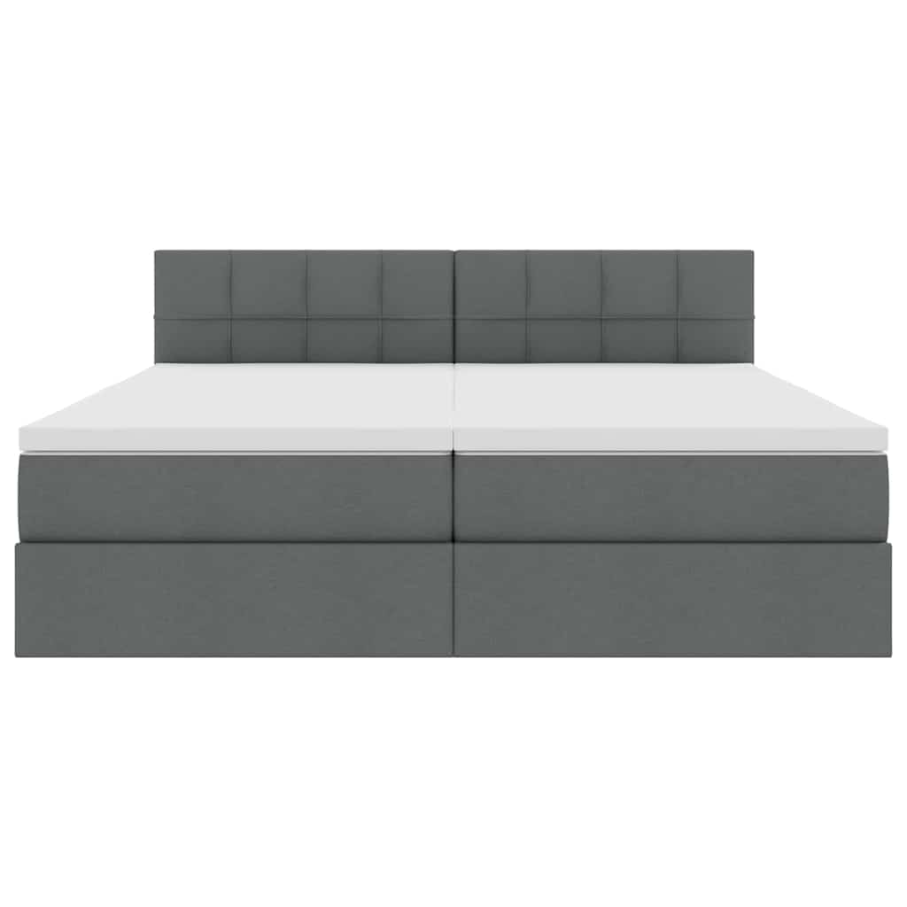 vidaXL Κρεβάτι Αποθήκης Σκούρο Γκρι 180 x 200 cm Τεχνητό Δέρμα