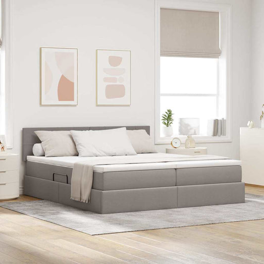 vidaXL Κρεβάτι Αποθήκης με στρώμα Taupe 180 x 200 cm Τεχνητό Δέρμα