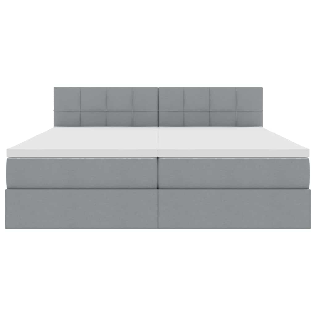 vidaXL Κρεβάτι Αποθήκης Ανοιχτό γκρι 200 x 200 cm Τεχνητό Δέρμα