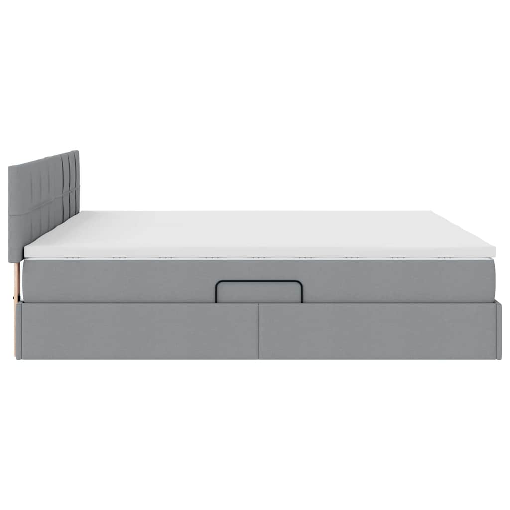 vidaXL Κρεβάτι Αποθήκης Ανοιχτό γκρι 200 x 200 cm Τεχνητό Δέρμα
