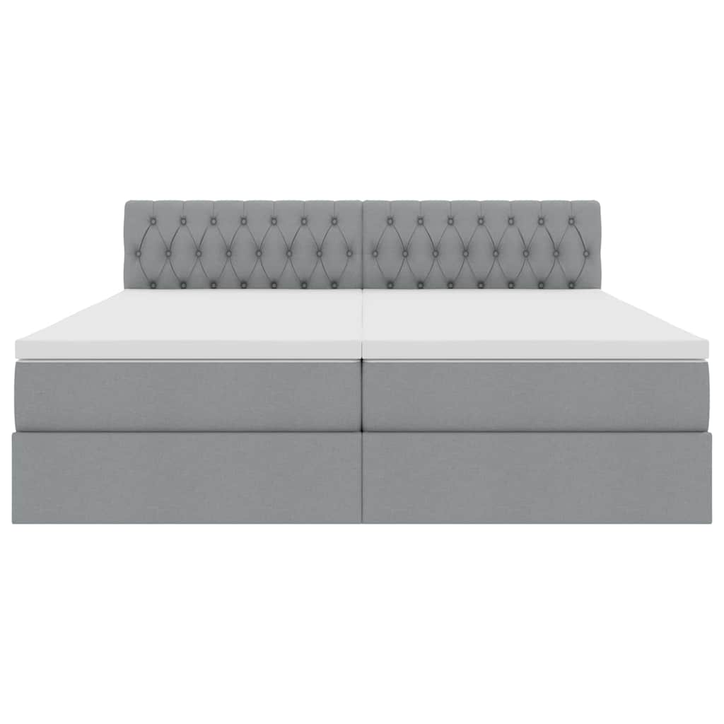 vidaXL Κρεβάτι Αποθήκης Ανοιχτό γκρι 180 x 200 cm Τεχνητό Δέρμα