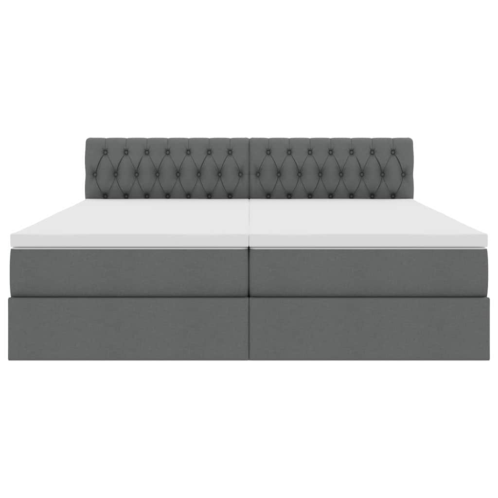 vidaXL Κρεβάτι Αποθήκης Σκούρο Γκρι 200 x 200 cm Τεχνητό Δέρμα