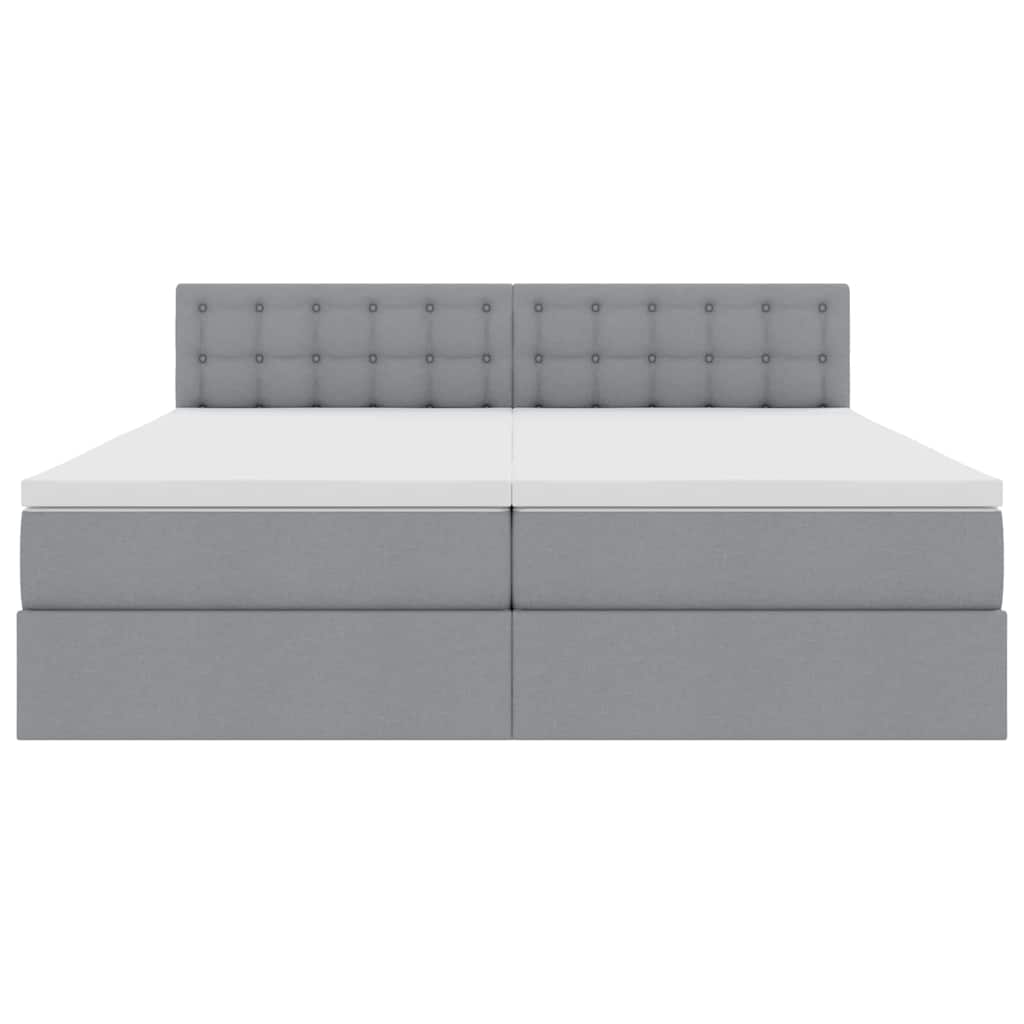 vidaXL Κρεβάτι Αποθήκης Ανοιχτό γκρι 180 x 200 cm Τεχνητό Δέρμα