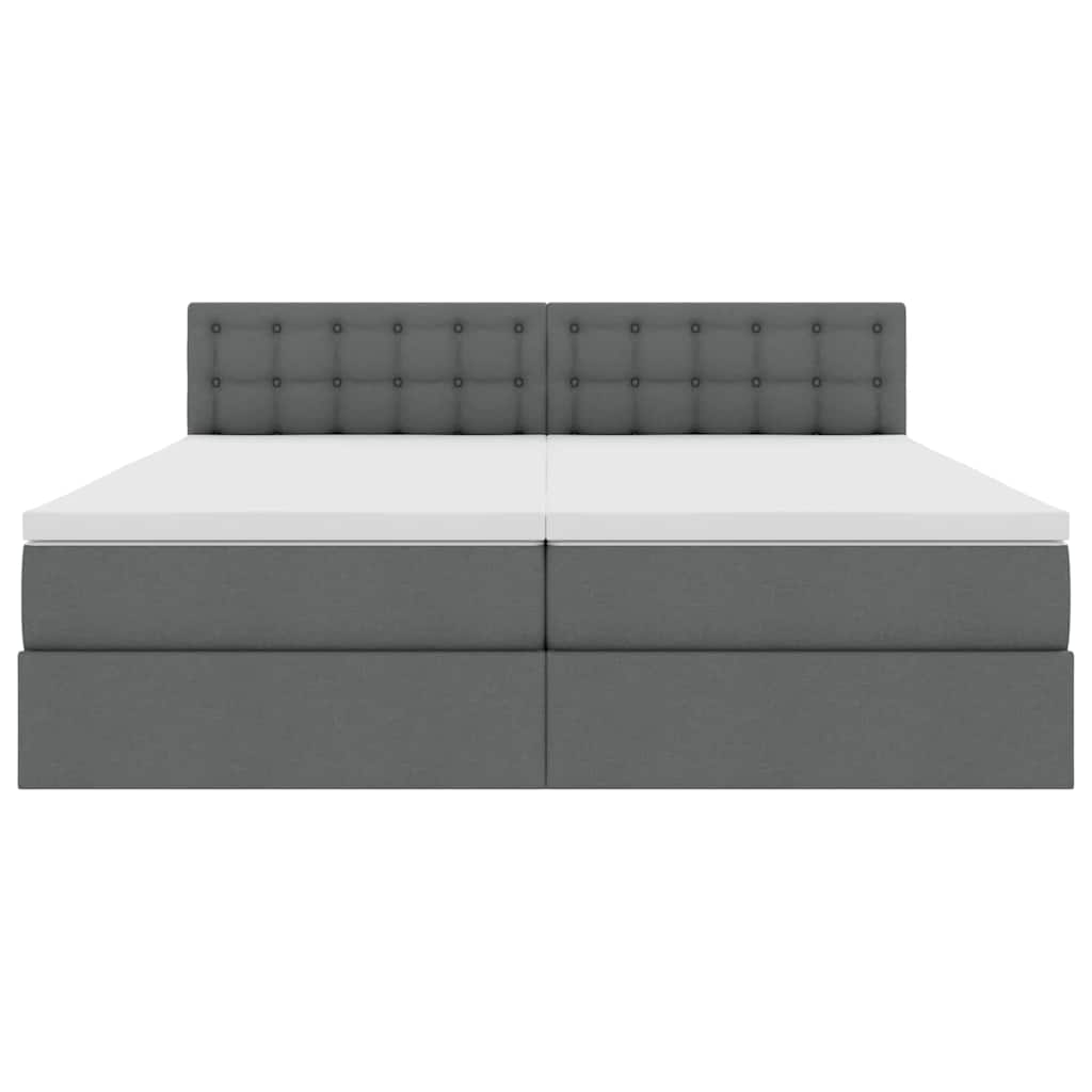 vidaXL Κρεβάτι Αποθήκης Σκούρο Γκρι 200 x 200 cm Τεχνητό Δέρμα