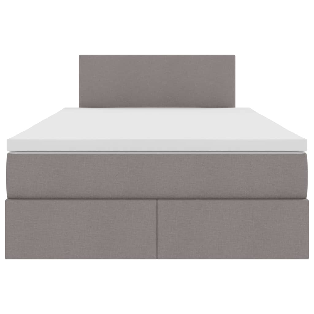 vidaXL LED Κρεβάτι αποθήκευσης με στρώμα Taupe 120 x 200 cm Ύφασμα