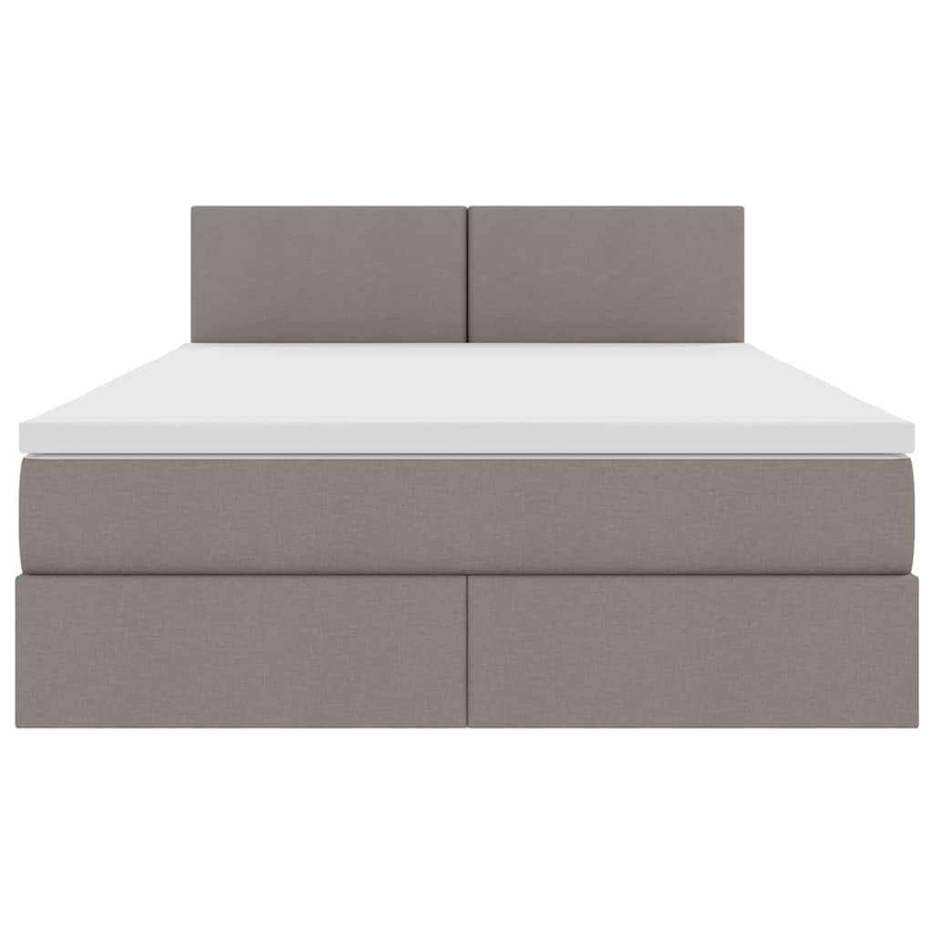 vidaXL LED Κρεβάτι αποθήκευσης με στρώμα Taupe 140 x 200 cm Ύφασμα