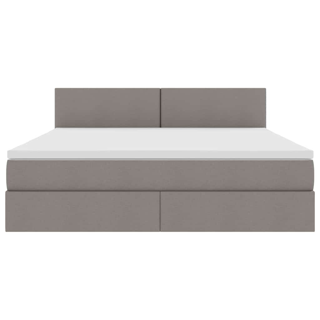 vidaXL LED Κρεβάτι αποθήκευσης με στρώμα Taupe 180 x 200 cm Ύφασμα