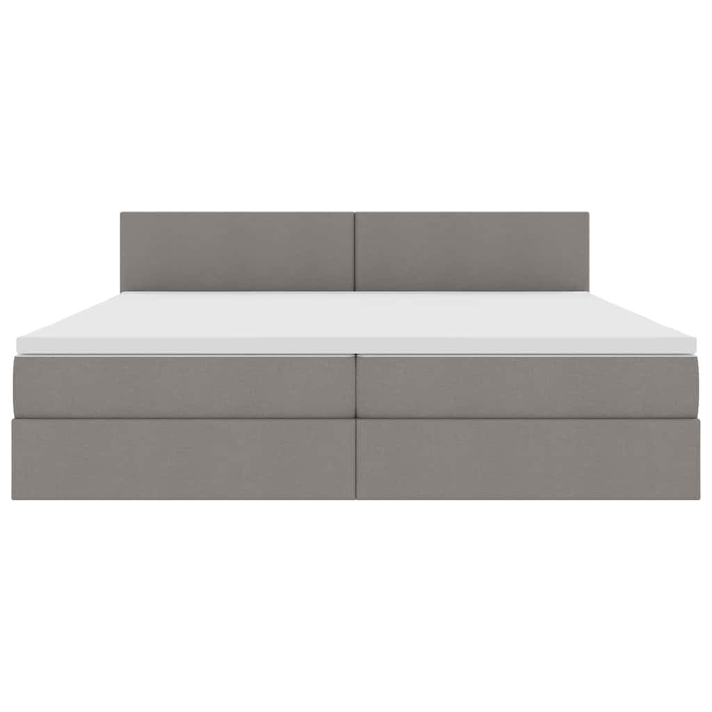 vidaXL LED Κρεβάτι αποθήκευσης με στρώμα Taupe 200 x 200 cm Ύφασμα
