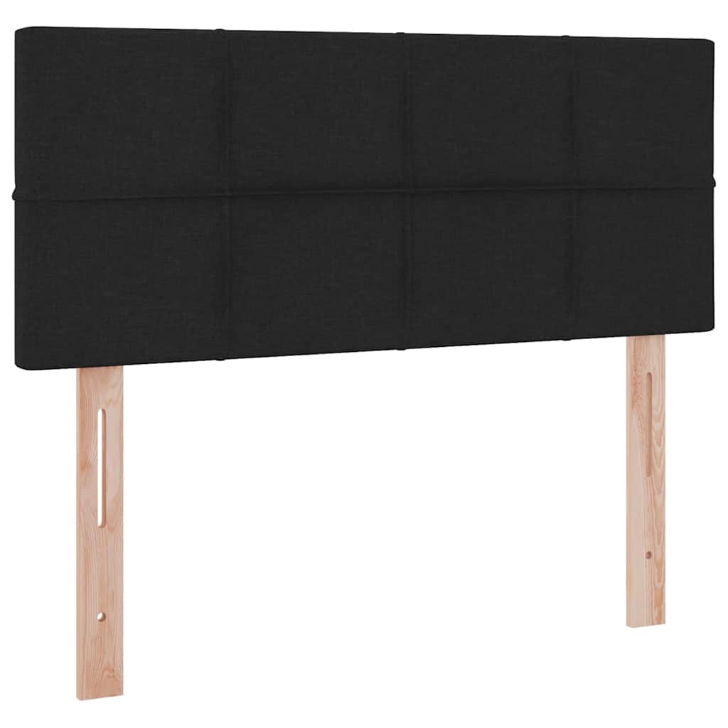 vidaXL LED Κρεβάτι αποθήκευσης με στρώμα Μαύρο 120 x 200 cm Ύφασμα