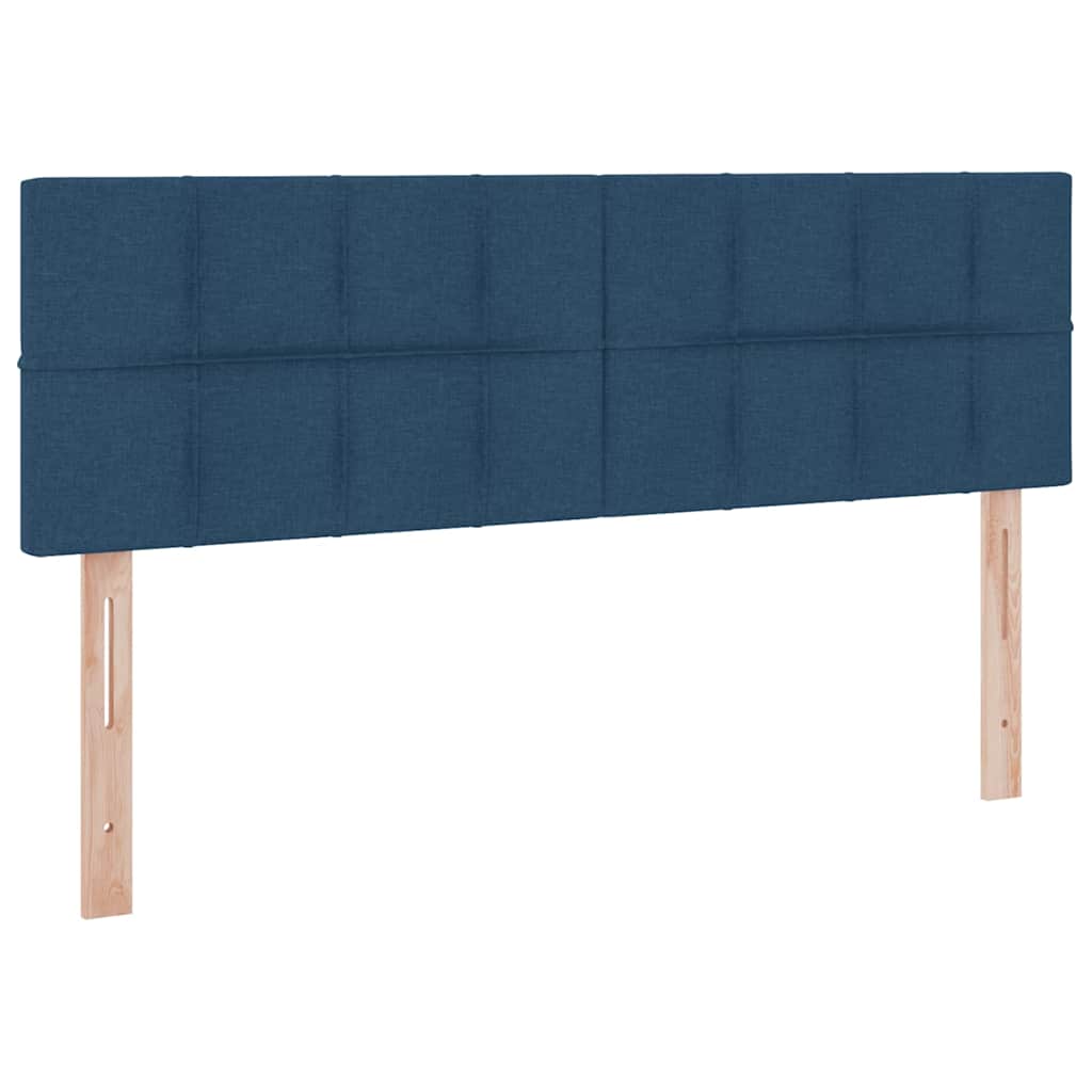 vidaXL LED Κρεβάτι αποθήκευσης με στρώμα Μπλε 140 x 200 cm Ύφασμα