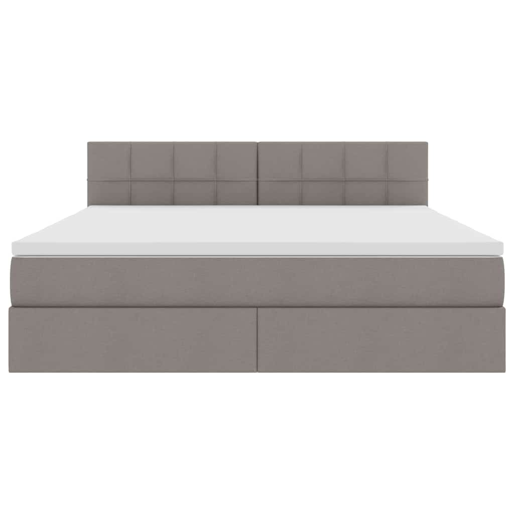 vidaXL LED Κρεβάτι αποθήκευσης με στρώμα Taupe 180 x 200 cm Ύφασμα