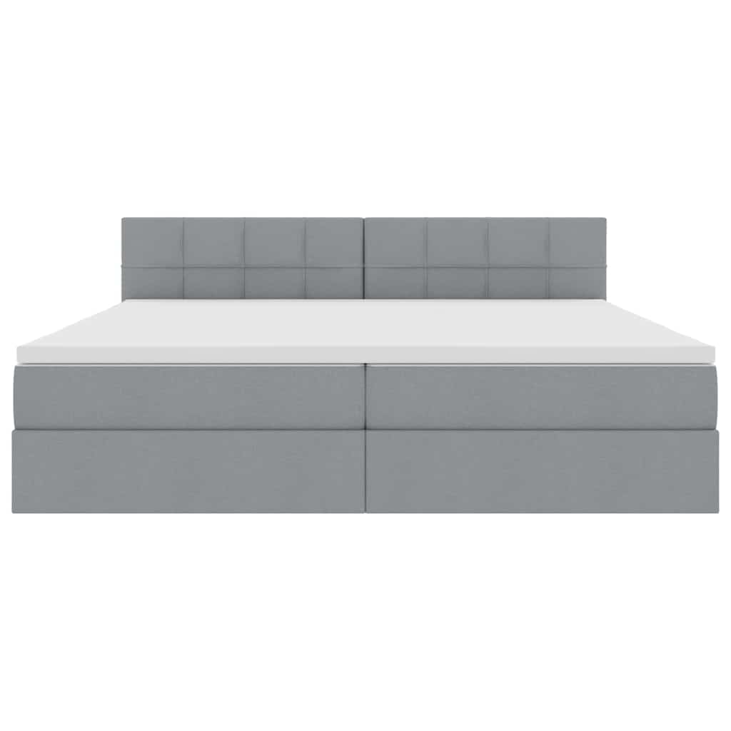 vidaXL LED Κρεβάτι αποθήκευσης με στρώμα Ανοιχτό γκρι 200 x 200 cm