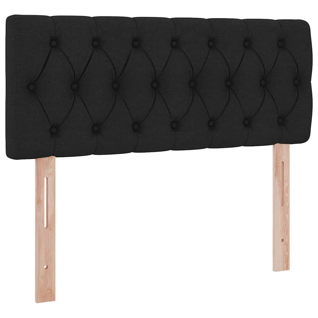 vidaXL LED Κρεβάτι αποθήκευσης με στρώμα Μαύρο 120 x 200 cm Ύφασμα
