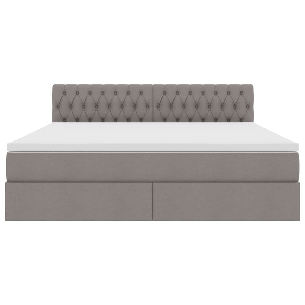 vidaXL LED Κρεβάτι αποθήκευσης με στρώμα Taupe 160 x 200 cm Ύφασμα