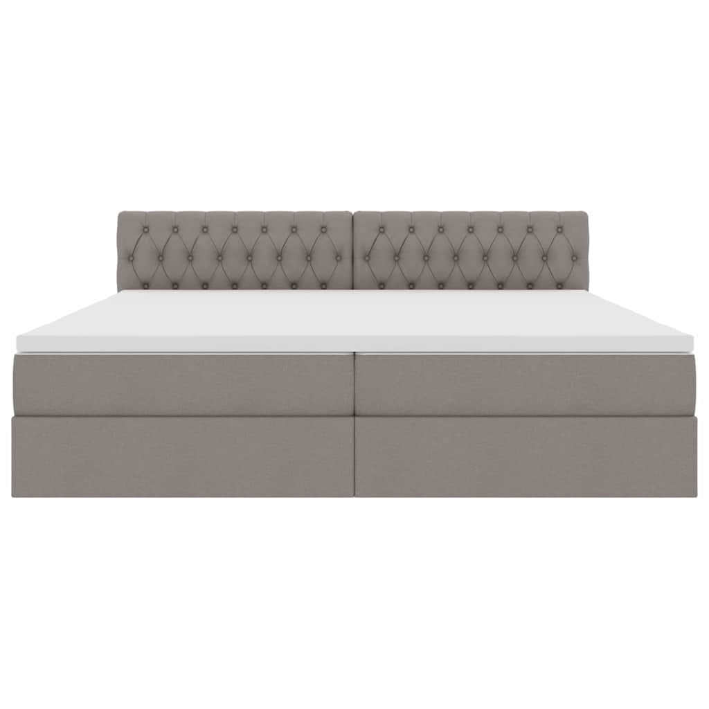 vidaXL LED Κρεβάτι αποθήκευσης με στρώμα Taupe 200 x 200 cm Ύφασμα