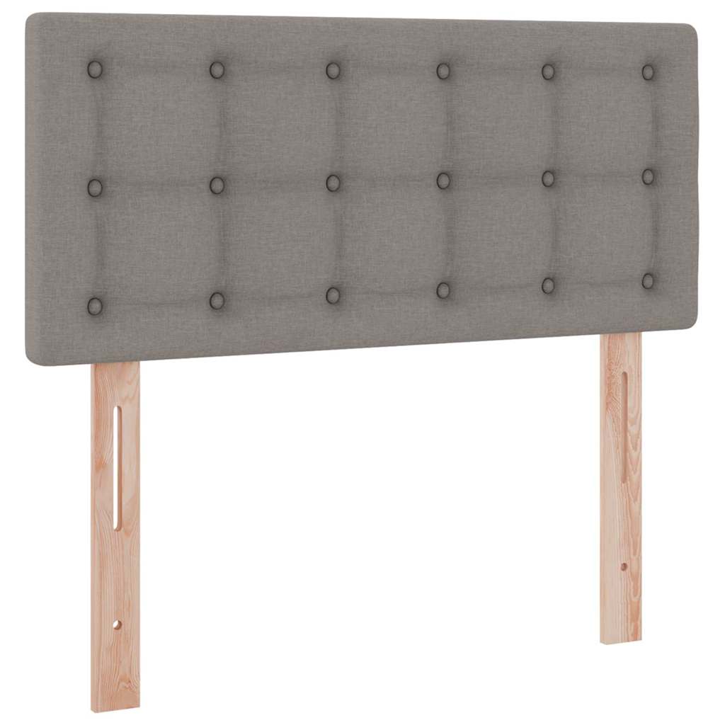 vidaXL LED Κρεβάτι αποθήκευσης με στρώμα Taupe 90 x 200 cm Ύφασμα