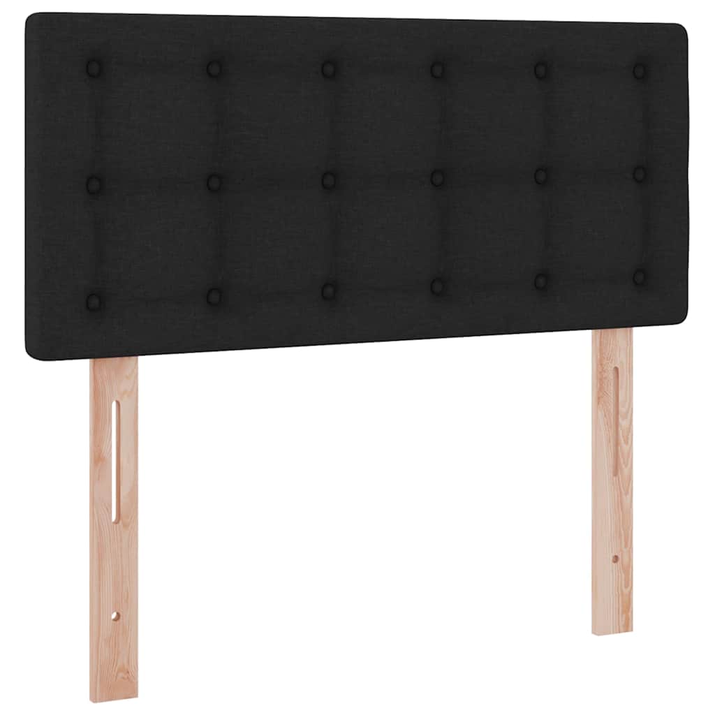 vidaXL LED Κρεβάτι αποθήκευσης με στρώμα Μαύρο 100 x 200 cm Ύφασμα