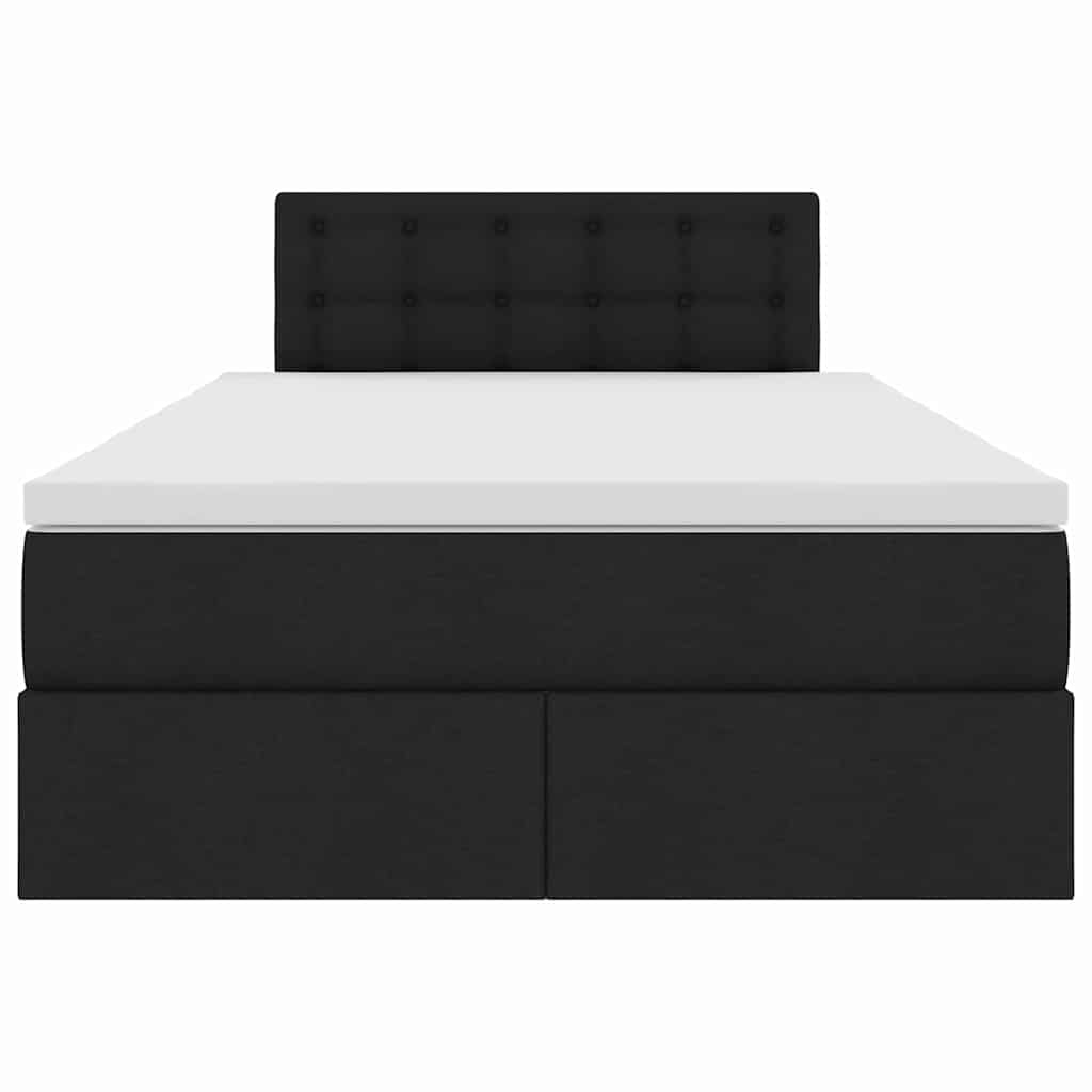 vidaXL LED Κρεβάτι αποθήκευσης με στρώμα Μαύρο 120 x 200 cm Ύφασμα
