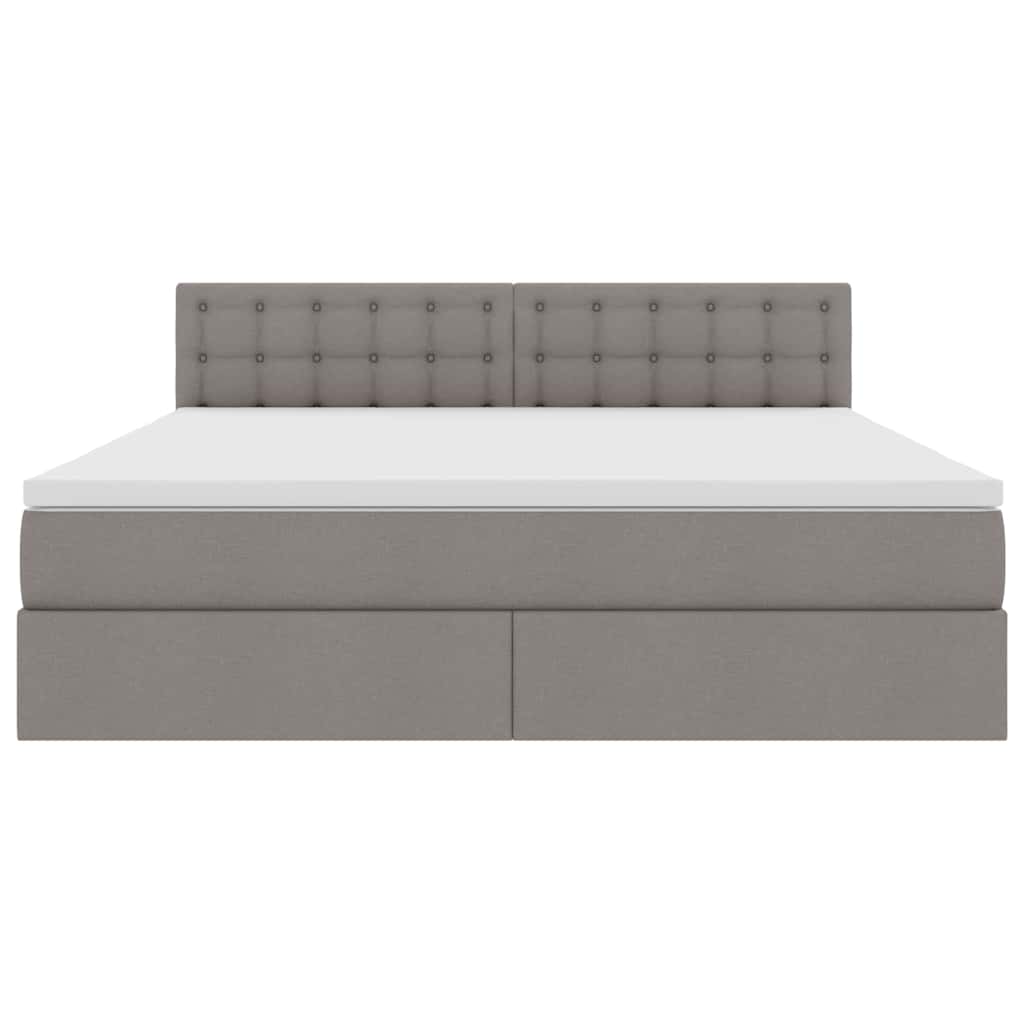 vidaXL LED Κρεβάτι αποθήκευσης με στρώμα Taupe 160 x 200 cm Ύφασμα