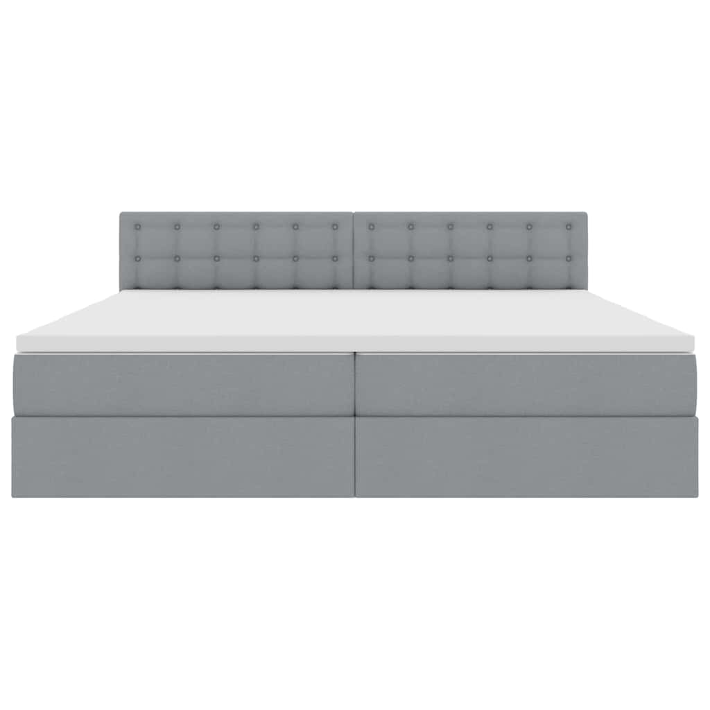 vidaXL LED Κρεβάτι αποθήκευσης με στρώμα Ανοιχτό γκρι 200 x 200 cm
