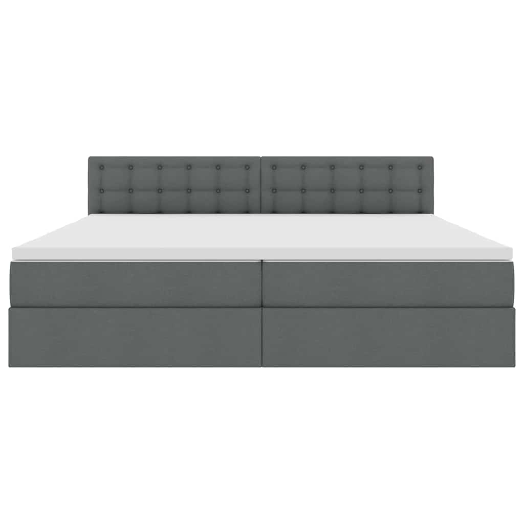 vidaXL LED Κρεβάτι αποθήκευσης με στρώμα Σκούρο Γκρι 200 x 200 cm