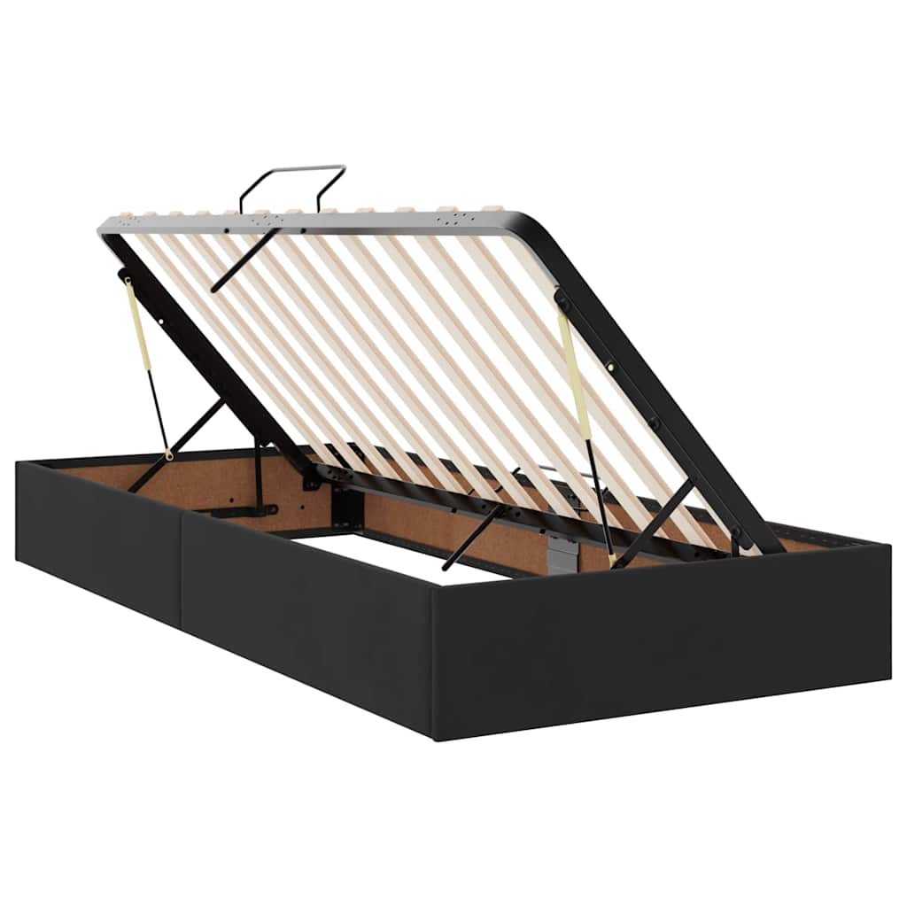 vidaXL LED Κρεβάτι αποθήκευσης με στρώμα Μαύρο 100 x 200 cm Βελούδο