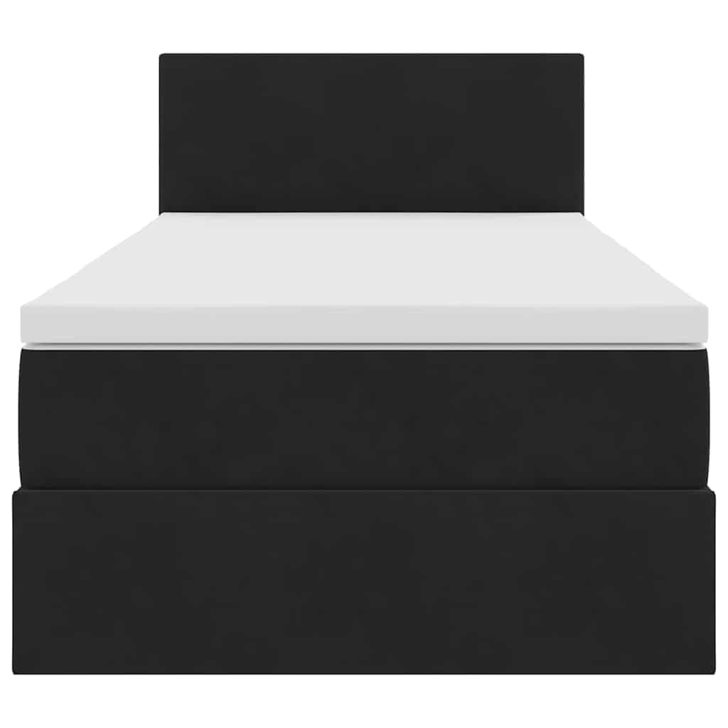 vidaXL LED Κρεβάτι αποθήκευσης με στρώμα Μαύρο 100 x 200 cm Βελούδο