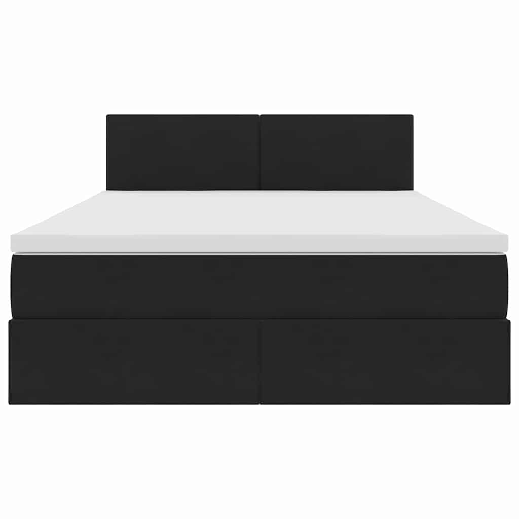 vidaXL LED Κρεβάτι αποθήκευσης με στρώμα Μαύρο 140 x 190 cm Βελούδο