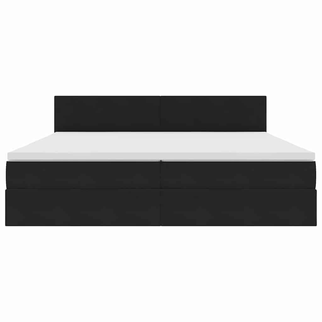 vidaXL LED Κρεβάτι αποθήκευσης με στρώμα Μαύρο 200 x 200 cm Βελούδο