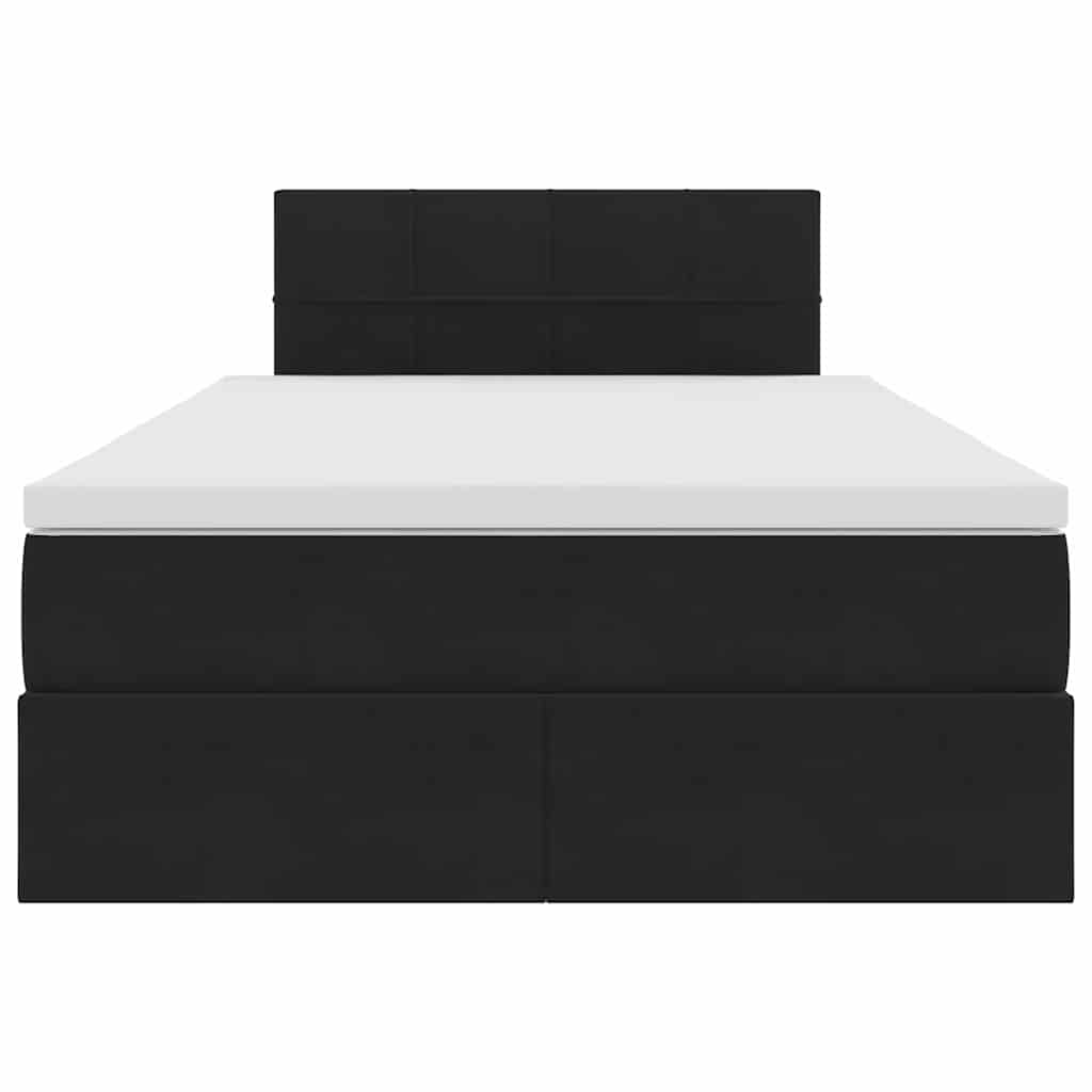 vidaXL LED Κρεβάτι αποθήκευσης με στρώμα Μαύρο 120 x 200 cm Βελούδο