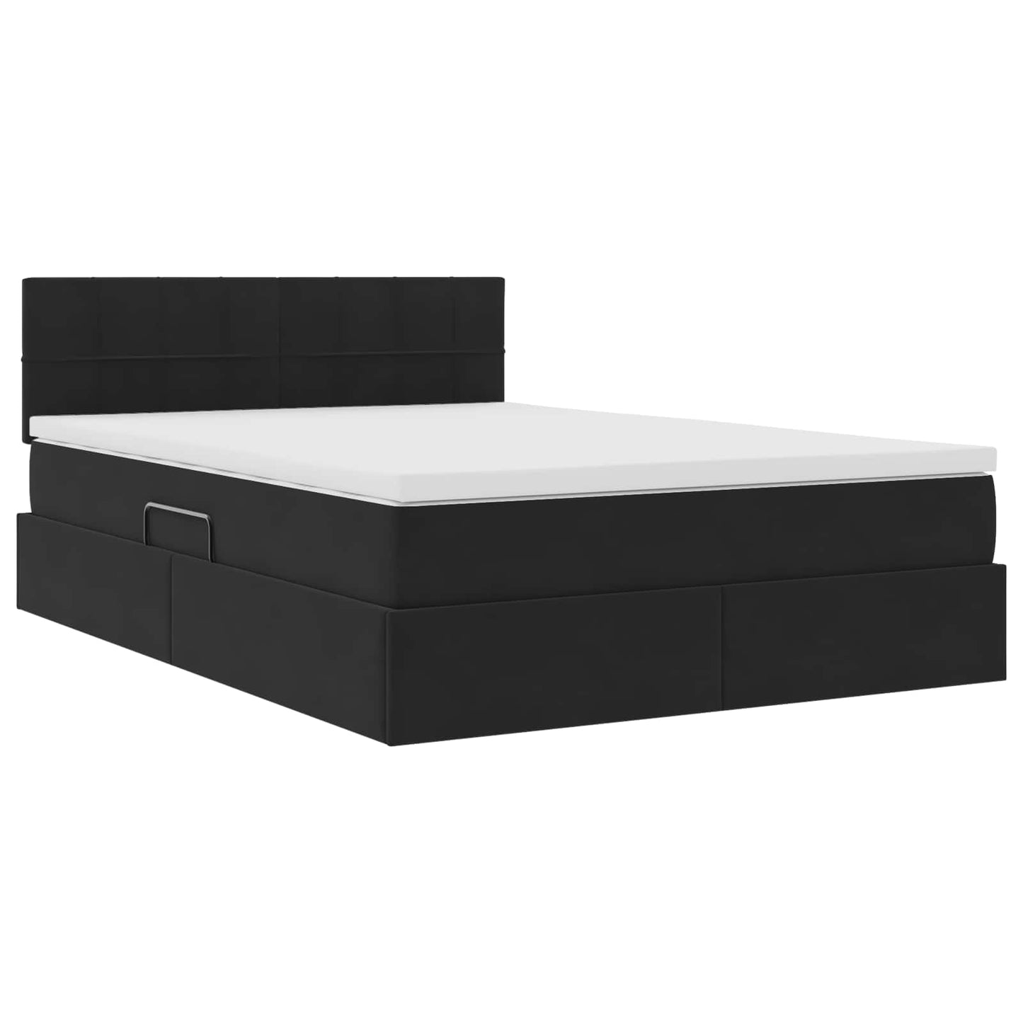 vidaXL LED Κρεβάτι αποθήκευσης με στρώμα Μαύρο 140 x 200 cm Βελούδο