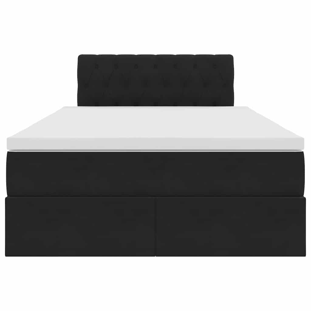 vidaXL LED Κρεβάτι αποθήκευσης με στρώμα Μαύρο 120 x 200 cm Βελούδο