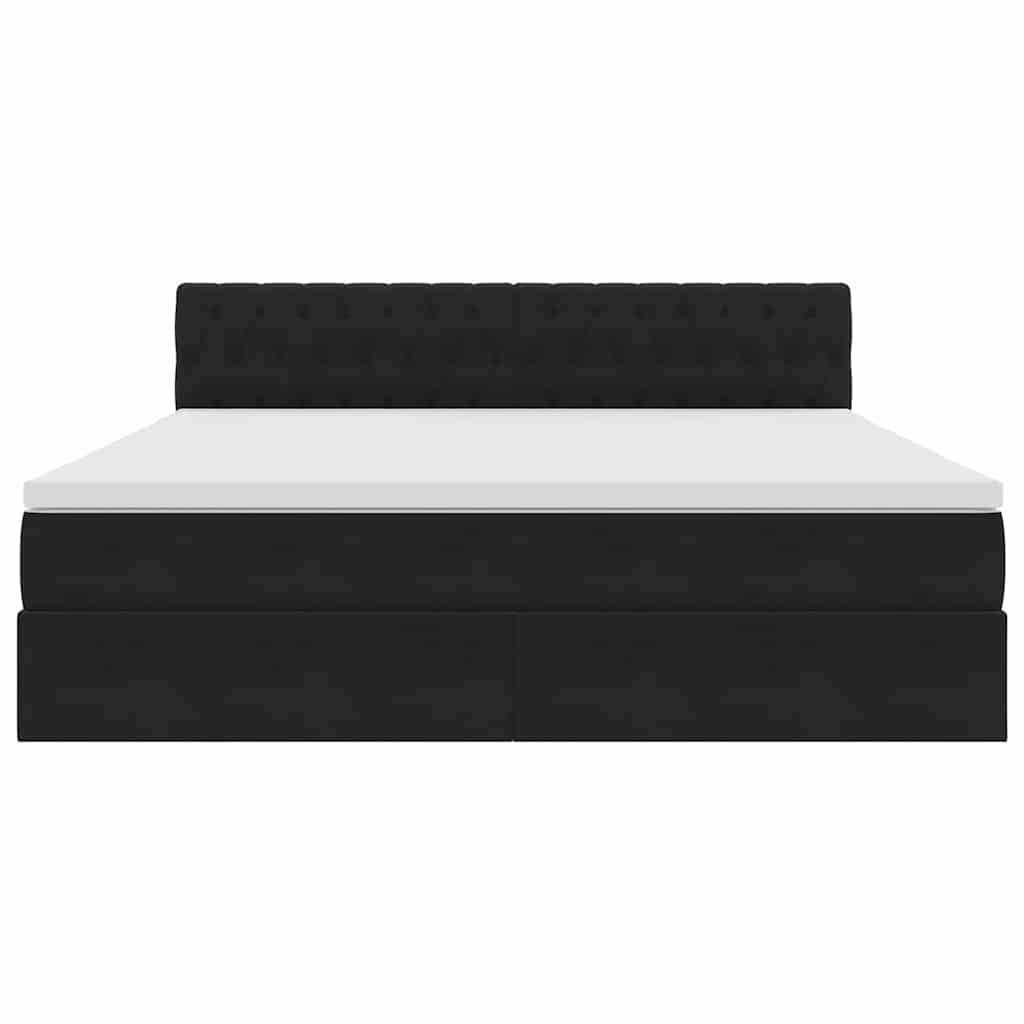vidaXL LED Κρεβάτι αποθήκευσης με στρώμα Μαύρο 160 x 200 cm Βελούδο