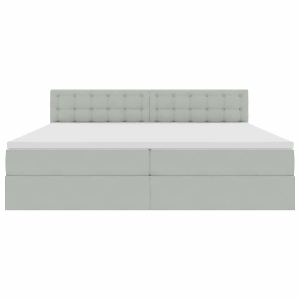 vidaXL LED Κρεβάτι αποθήκευσης με στρώμα Ανοιχτό γκρι 200 x 200 cm