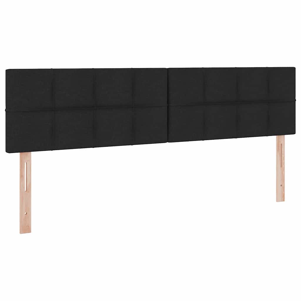vidaXL Κρεβάτι με φώτα λωρίδας LED Μαύρο 180 x 200 cm ύφασμα