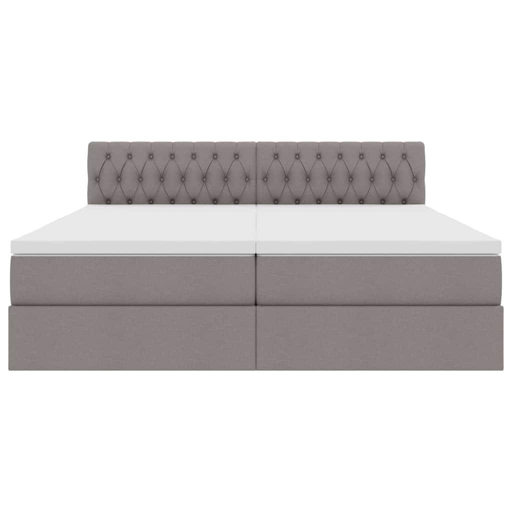 vidaXL LED Κρεβάτι αποθήκευσης με στρώμα Taupe 180 x 200 cm Ύφασμα